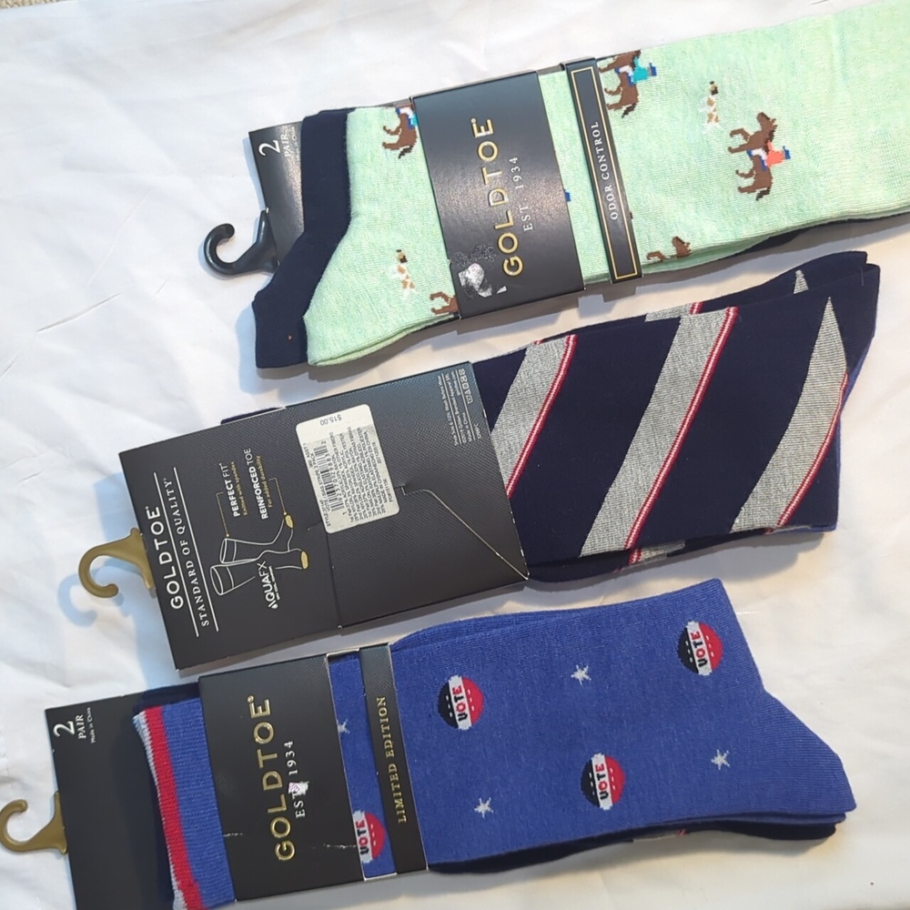 Goldtoe VOTE men's bundle odor control Limited edition NEW socks VOTE